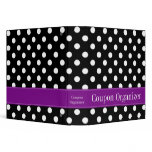Purple and Black Polka Dot Coupon Organizer binders
