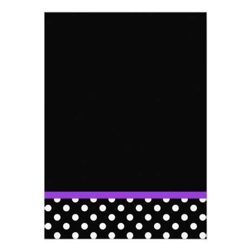 Purple and Black Polka Dots Bow Bat Mitzvah Personalized Invitation