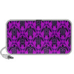 Purple and Black Sea Turtle Pattern Laptop Speaker
