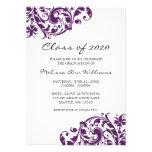 Purple and Black Swirl Graduation Announcement at Zazzle