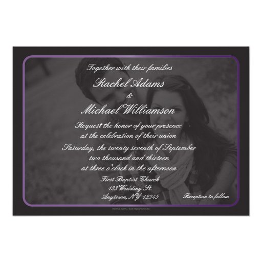 Purple and Black Wedding Invitations