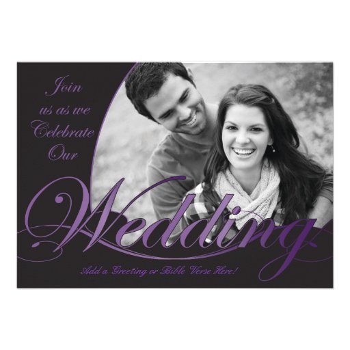 Purple and Black Wedding Invitations