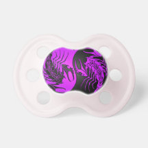 Purple and Black Yin Yang Scorpions Baby Pacifier