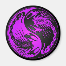 Purple and Black Yin Yang Scorpions Magnets