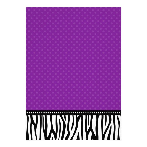 Purple and Black Zebra Polka Dot Sweet 16 Custom Invite