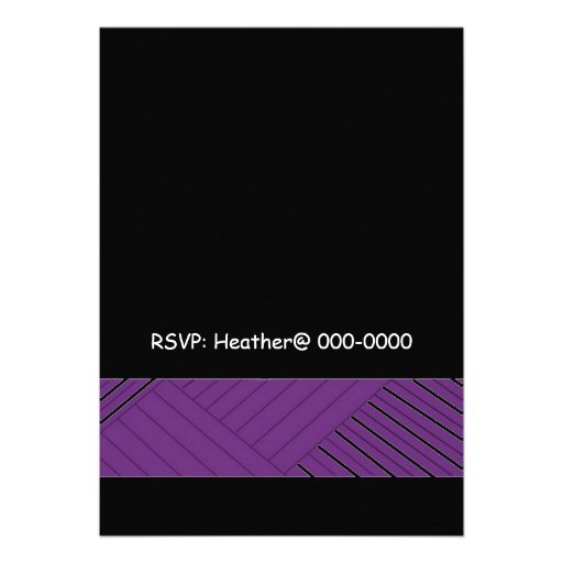 Purple and Black Zebra Print Birthday Invitation
