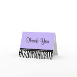 Purple and Black Zebra Thank You Greeting Cards