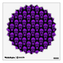 Purple and Black Zombie Apocalypse Pattern Wall Skins