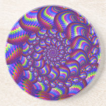 Purple and Blue Balls Fractal Pattern Coasters