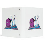 purple and blue bowling design binders