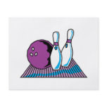 purple and blue bowling design personalized flyer