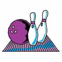 purple and blue bowling design cut out