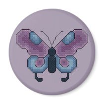 Purple and Blue Butterfly Magnet by ingasi Purple and Blue Butterfly Magnet