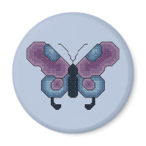 Purple and Blue Butterfly Magnet by ingasi Purple and Blue Butterfly Magnet