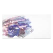 Purple and blue faded rose scratched art print custom photo card