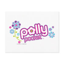 Purple and Blue Floral Polly Pocket Logo Postcard
