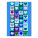 Purple and Blue Heart Squares Card