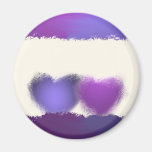 Purple and blue hearts - fridge magnet