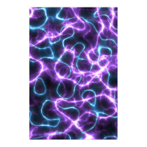 Purple and Blue Lightning Print