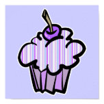 purple and blue stripes cupcake posters