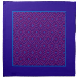 Purple and Blue Traditional Ogee Pattern Printed Napkin