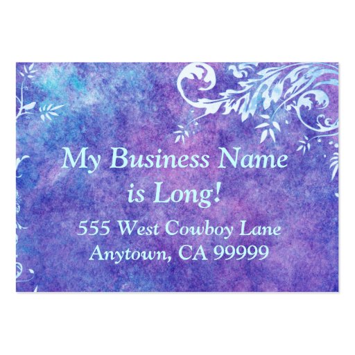 Purple and Blue watercolor business card (front side)