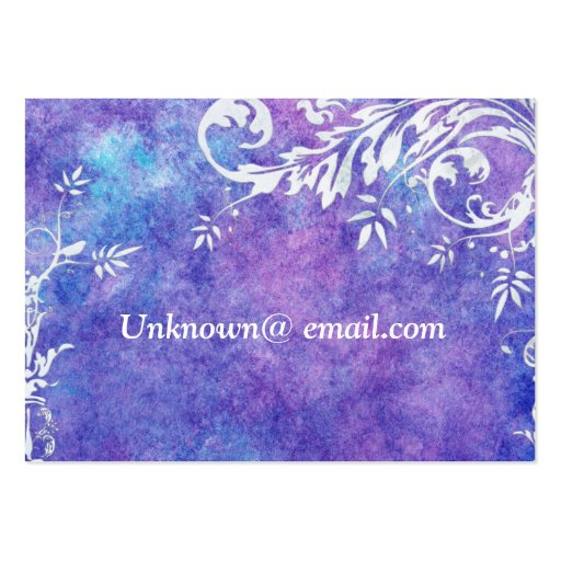 Purple and Blue watercolor business card (back side)