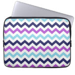 Purple and Blue Zig Zag Chevrons Pattern Laptop Sleeve