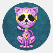 Purple and Blue Zombie Sugar Kitten Stickers