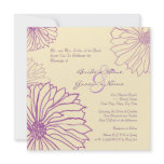 Purple and Cream Mum Flowers Wedding Invitation