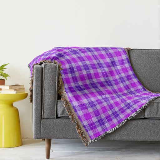 Purple and Fuchsia Tartan Plaid Throw Blanket Zazzle