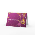 Purple and Gold Christmas Ornaments cards by CustomGreetingCardz Purple and Gold Christmas Ornaments cards