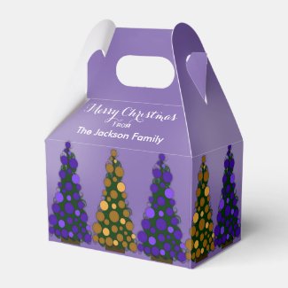 Purple And Gold Christmas Tree Favor Box