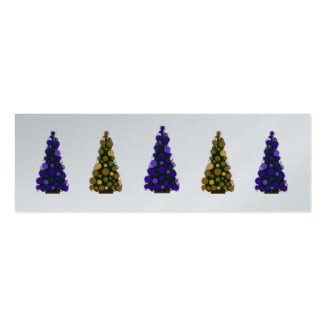 Purple and Gold Christmas Tree Slim Gift Tag profilecard