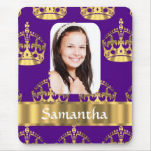 Purple and gold crown mousepads