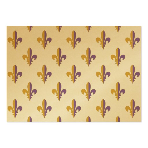 Purple and Gold fleur de lis gifts Business Card Template (back side)