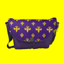 Purple and Gold Fleur-de-lis  Messenger Bag messenger bags