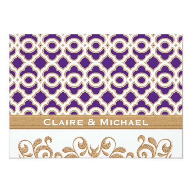 Purple and Gold Moroccan Couples Wedding Shower Card