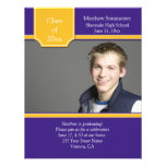 Purple and Gold Photo Graduation Invitation