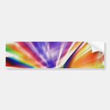 Purple And Gold Radiating Light Bumper Stickers
