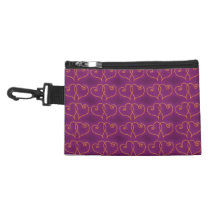 Purple and Gold Valentines Hearts Accessories Bags