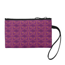 Purple and Gold Valentines Hearts Change Purse