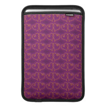 Purple and Gold Valentines Hearts Sleeve For MacBook Air