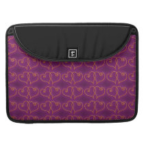 Purple and Gold Valentines Hearts MacBook Pro Sleeve
