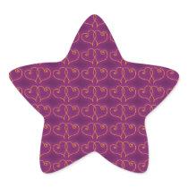 Purple and Gold Valentines Hearts Sticker