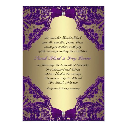 Purple And Gold Wedding Invitation Designs ggraphdesign