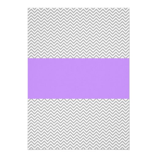 Purple and Gray Chevron Baby Shower Invitations