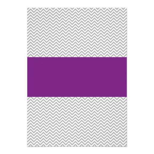 Purple and Gray Chevron Bridal Shower Card