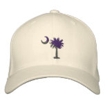 Purple and Gray Palmetto Embroidered Hat