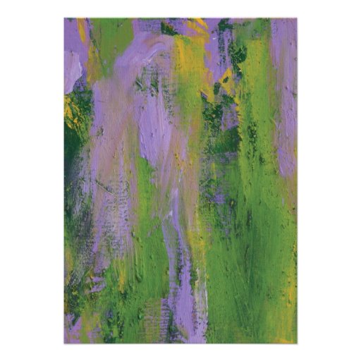 Purple and Green Artistic Wedding Invitation
